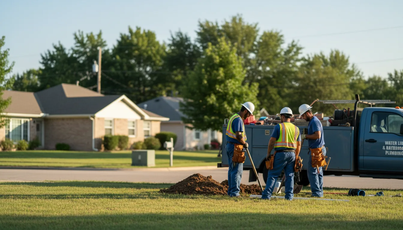 Residential water line and bathroom plumbing service in Atlanta, IN